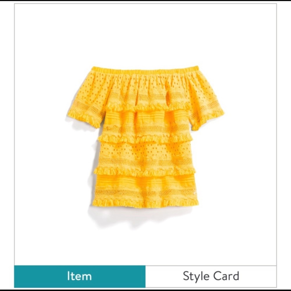 Yellow off the shoulder top, Faith&Zoe Stitch Fix